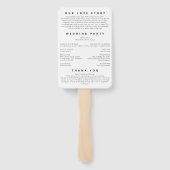 オーダーメイドの結婚式タイムライン、結婚式の進行順序 ハンドファン (裏面)