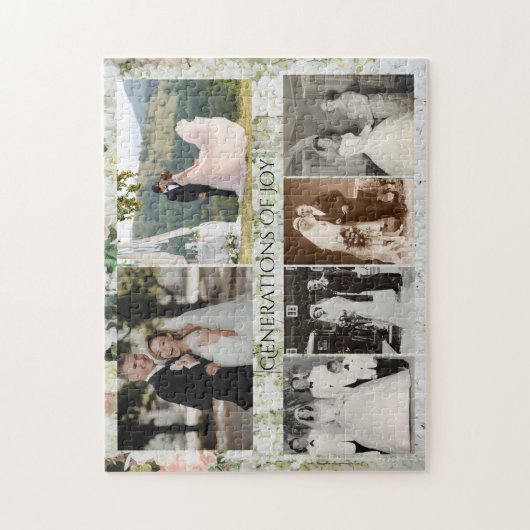 オーダーメイドの結婚式フォトで作る「世代の喜び」 ジグソーパズル (縦)