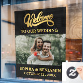 オーダーメイドの結婚式フォト ウェルカム ウィンドウサイン (カフェ窓)