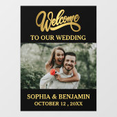 オーダーメイドの結婚式フォト ウェルカム ウィンドウサイン (シート)