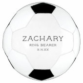 オーダーメイドの結婚式リングボーイ記念品 サッカーボール (正面)