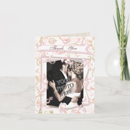 オーダーメイドの結婚式写真とメッセージのサンキューカード サンキューカード (正面)