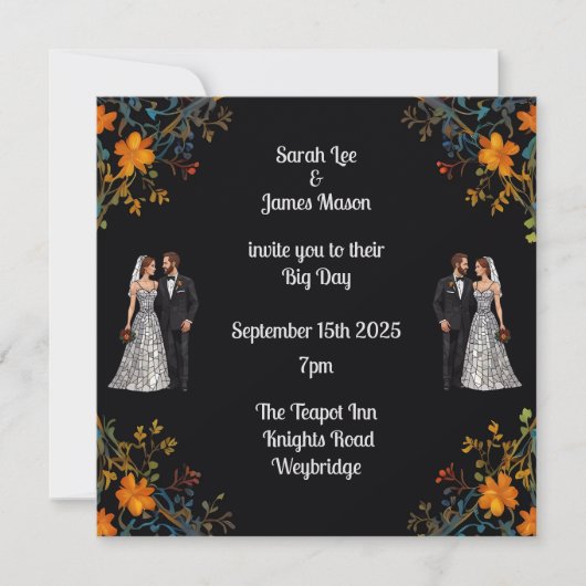 オーダーメイドの結婚式招待状と招待状 セーブザデート (正面)