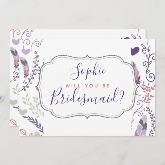 オーダーメイドの結婚式招待状カード 招待状 (正面/裏面)