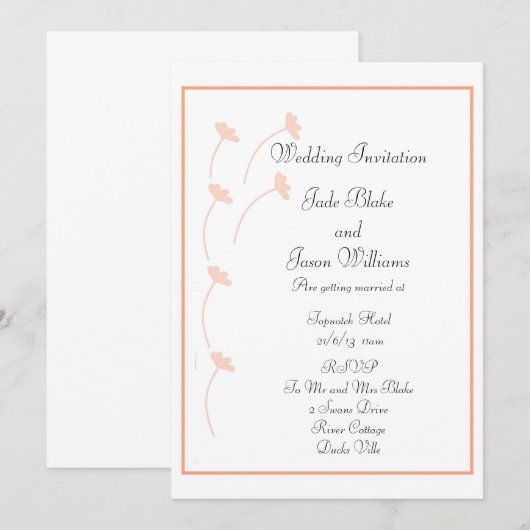 オーダーメイドの結婚式招待状 招待状 (正面/裏面)