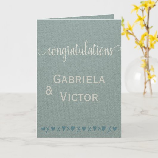 オーダーメイドの結婚式 婚約 おめでとうございます カード (黄色い花)