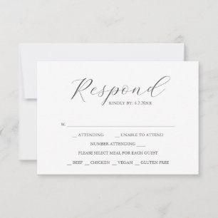 オーダーメイドの結婚式RSVPカード 出欠カード
