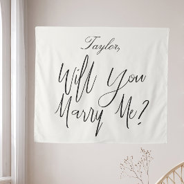 オーダーメイドの結婚提案サイン ライトクリーム 結婚しよう タペストリー