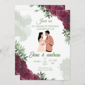 オーダーメイドの結婚記念日招待状 招待状 (正面/裏面)