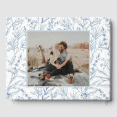 オーダーメイドの繊細な青い花のウェディングシャワーデザイン ゲストブック (裏面)