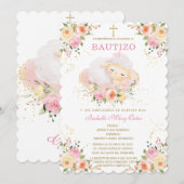 オーダーメイドの羊のデザインが可愛い洗礼と1歳の誕生日 招待状 (正面/裏面)