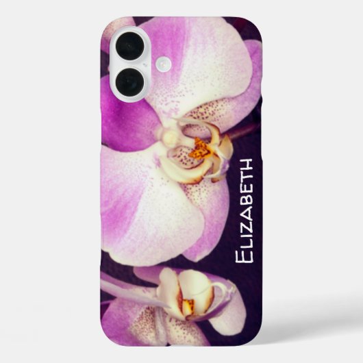 オーダーメイドの美しいスミレ色と白の蘭の写真 Case-Mate iPhoneケース (裏面)