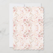 オーダーメイドの美しい花束 ダークバーガンディ ピンク & グリーン 招待状 (裏面)