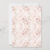 オーダーメイドの美しい花束 ダークバーガンディ ピンク & 緑 招待状 (裏面)