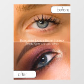 オーダーメイドの美容院　まつげメイク前後 ウィンドウサイン (シート)