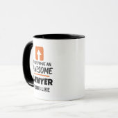 "オーダーメイドの職業タイポグラフィー コーヒーマグ マグカップ (正面左)