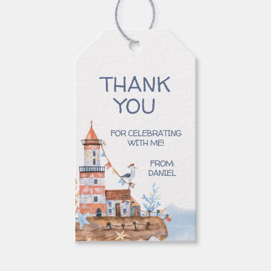 オーダーメイドの航海用灯台 ギフトタグ (正面)