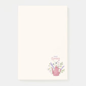 オーダーメイドの花とティーポットの付箋 ポストイット (正面)