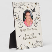 オーダーメイドの花と渦巻きのメモリアルキープス フォトプラーク (側面)