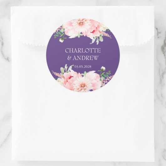 オーダーメイドの花のウェディング ラウンドシール (バッグ)