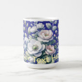 オーダーメイドの花のデザイン コーヒーマグカップ (中央)