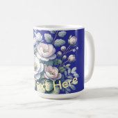 オーダーメイドの花のデザイン コーヒーマグカップ (正面右)