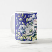 オーダーメイドの花のデザイン コーヒーマグカップ (正面左)