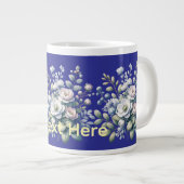 オーダーメイドの花のデザイン ジャンボコーヒーマグカップ (正面右)