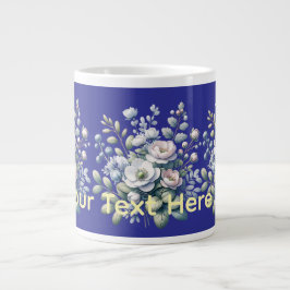 オーダーメイドの花のデザイン ジャンボコーヒーマグカップ