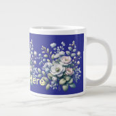 オーダーメイドの花のデザイン ジャンボコーヒーマグカップ (右)