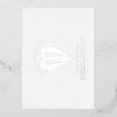 オーダーメイドの花婿介添人へのプロポーズ Silver Suit 箔招待状 (正面)