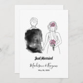 オーダーメイドの花嫁と新郎 | 結婚前パーティーのカード 招待状 (正面/裏面)