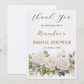 オーダーメイドの花嫁シャワー 白いバラ 感謝 (正面/裏面)