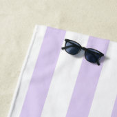 オーダーメイドの花嫁ビーチタオル | ラベンダー ストライプ ビーチタオル (インサイチュ)