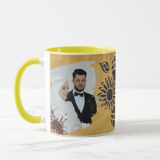 オーダーメイドの花嫁介添人ギフトコーヒーマグカップ マグカップ (左)