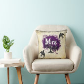 オーダーメイドの花嫁紫のハートの葉の木Mrs. クッション (椅子)