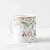 オーダーメイドの花柄「愛してるよママ」 コーヒーマグカップ (正面左)