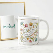 オーダーメイドの花柄 Faith Hope Love コーヒーマグカップ