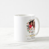 オーダーメイドの花輪付きフォト「史上最高のママ」ギフト コーヒーマグカップ (正面右)