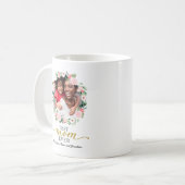 オーダーメイドの花輪付きフォト「史上最高のママ」ギフト コーヒーマグカップ (正面左)