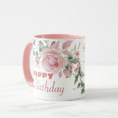 オーダーメイドの花 誕生日おめでとう  マグカップ (正面左)