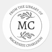 オーダーメイドの蔵書票（From the Library モノグラム） ラウンドシール (正面)