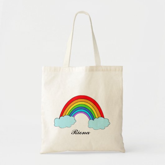 オーダーメイドの虹のトートバッグ + 名前刺繍 トートバッグ (正面)