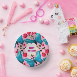 オーダーメイドの蝶々誕生日パーティーマッチングセット ペーパーボウル