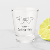 オーダーメイドの蝶ネクタイ バチェラーパーティー ショットグラス (正面)