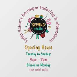 オーダーメイドの裁縫道具 QRコード ウィンドウクリング ウィンドウサイン