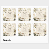 オーダーメイドの記念日バニラクリーム花束 スクエアシール (シート)