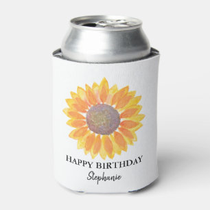 オーダーメイドの誕生日おめでとうひまわり 缶クーラー