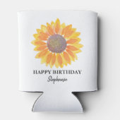 オーダーメイドの誕生日おめでとうひまわり 缶クーラー (裏面)