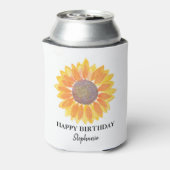 オーダーメイドの誕生日おめでとうひまわり 缶クーラー (缶裏面)